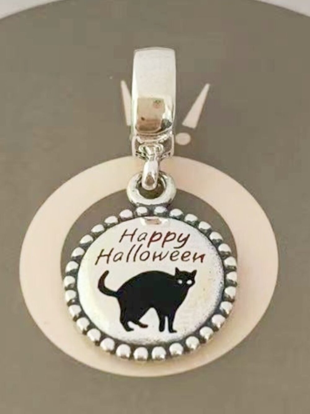 Pandora Halloween Charm Happy Halloween Charm Halloween Cat Charm /S925 Sterling